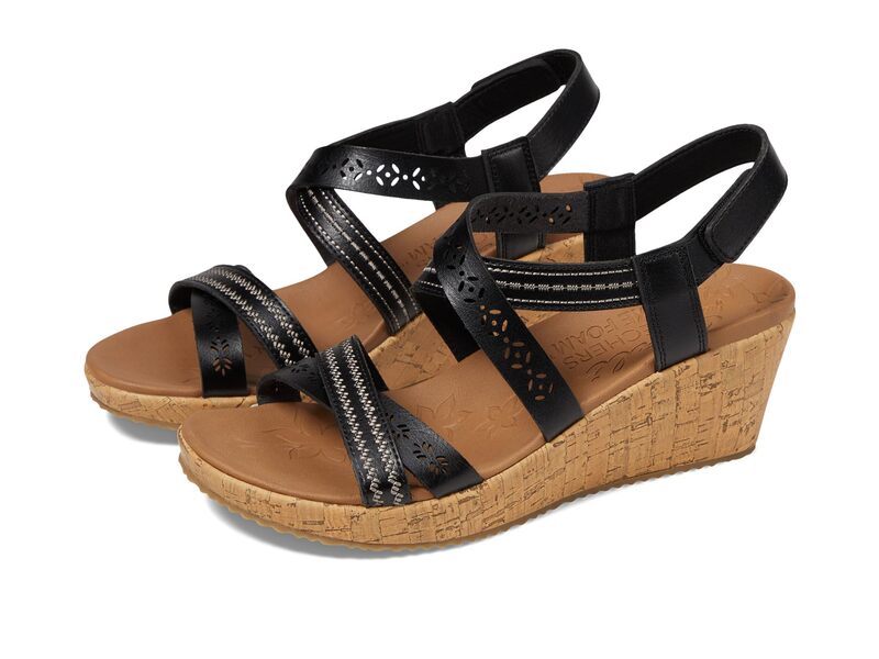 スケッチャーズ レディース シューズ ヒール SKECHERS Beverlee - Delicate Glow Black ブラック