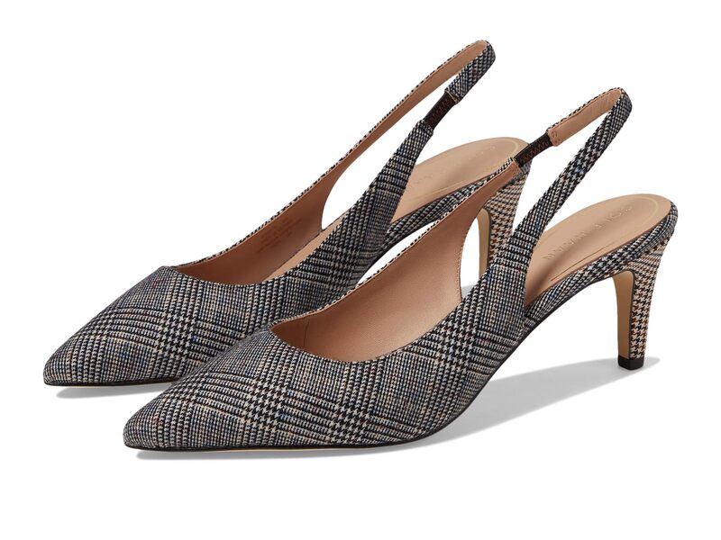 電話を掛けるハーン レディース シューズ 踵 Cole Haan Vandam Sling Back Pump 65 粍 Multi Plaid Textile マルチ色つや
