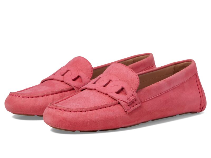 コールハーン レディース シューズ スリッポン・ローファー Cole Haan Evelyn Chain Driver Camelia Rose Suede｜ReVida 店