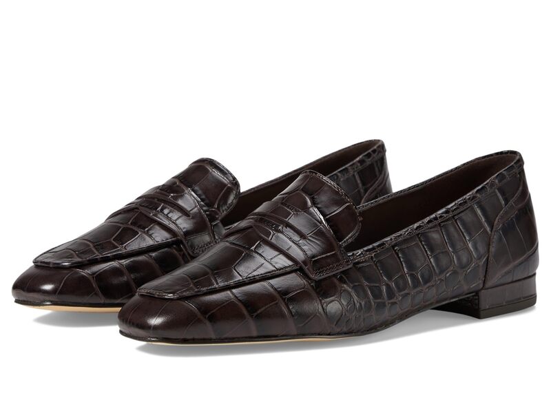 コールハーン レディース シューズ サンダル ローファー Cole Haan Tarese Soft Loafers Dark Chocolate Croc Print Leather チョコレート｜ReVida 店