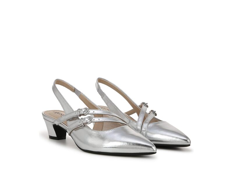 ライフストライド レディース シューズ 踵 LifeStride Monique Silver Metallic しろがね色 レディース靴-ミュール