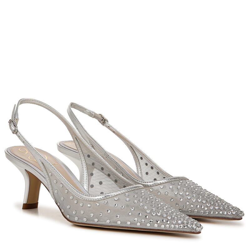 サムエデルマン レディース シューズ ヒール メッシュ Sam Edelman Bianka Sling Mesh Soft Silver Mesh シルバー