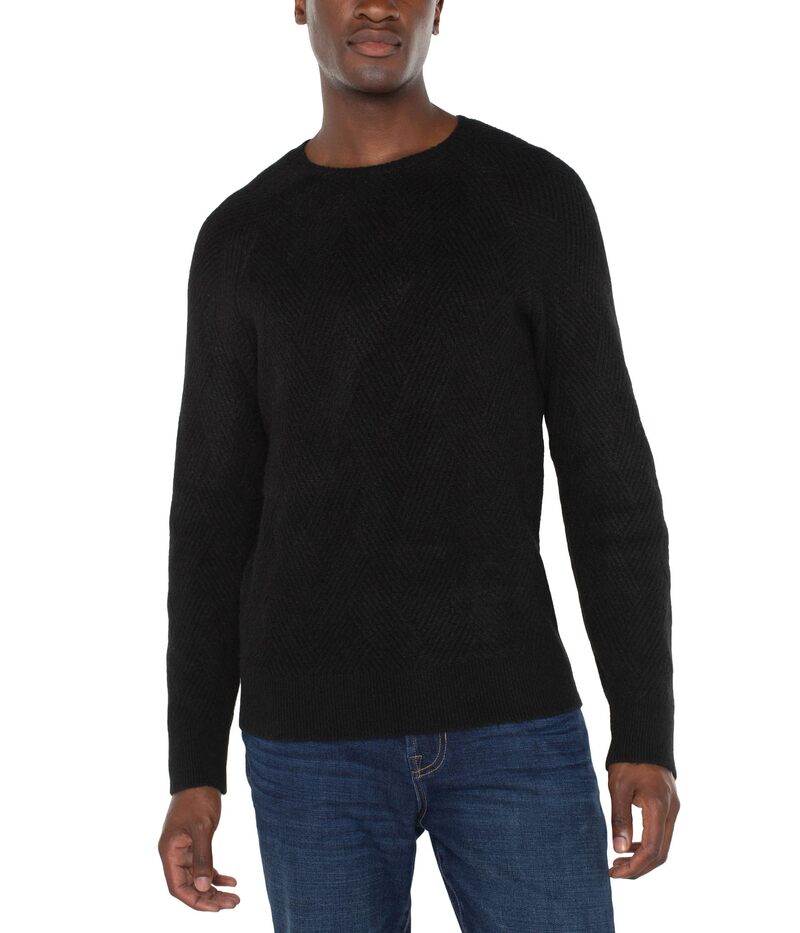 リヴァプール ロサンゼルス メンズ アウター ニット・セーター クルーネック Liverpool Los Angeles Crew Neck Raglan Sweater Black ブラック