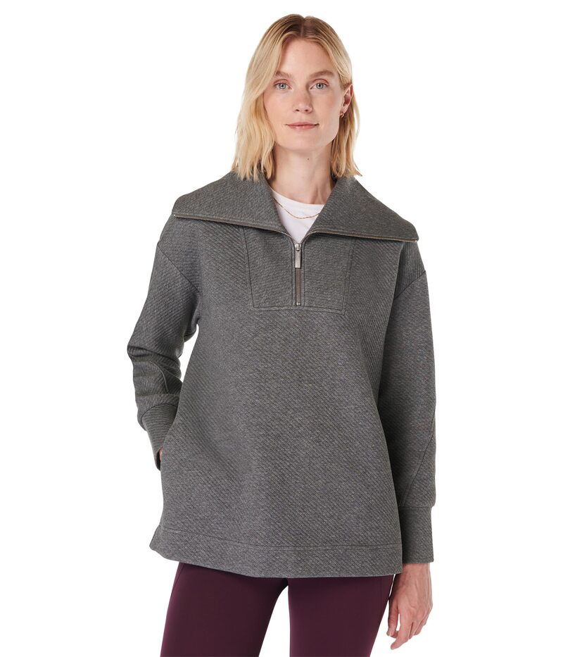 スウェッティベティ レディース アウター パーカー・スウェット ハーフジップ シャツ Sweaty Betty Radiant Half Zip Sweatshirt Charcoal Grey Marl チャコール 13,480円
