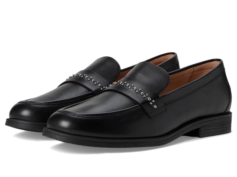 コールハーン レディース シューズ サンダル ローファー Cole Haan Stephie Embellished Loafers Black Leather ブラック