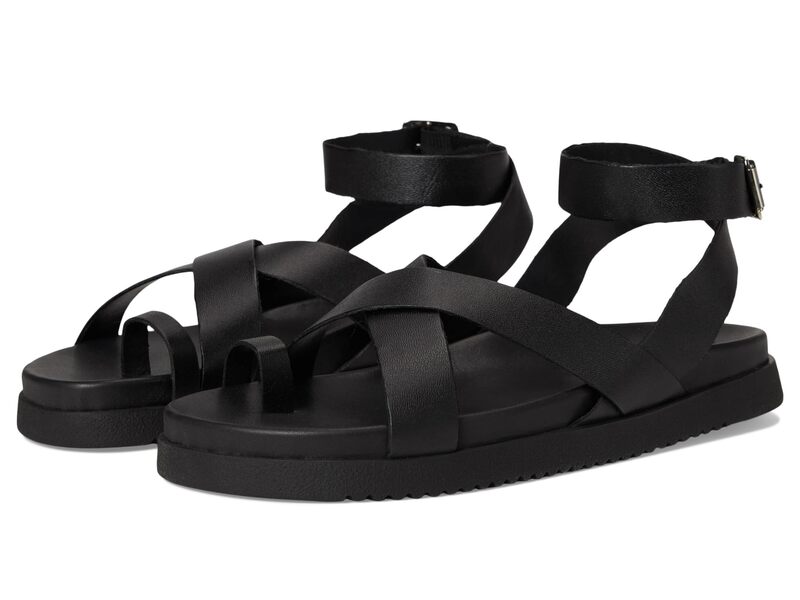 スティーブ マデン レディース アンダー御召しもの ソックス Steve Madden Mira Black Leather 黒いこと