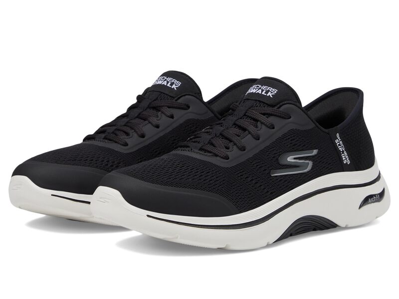 スケッチャーズ レディース シューズ スニーカー SKECHERS Performance Go Walk Arch Fit 2.0 Valencia Hands Free Slip-Ins Black/White ホワイト