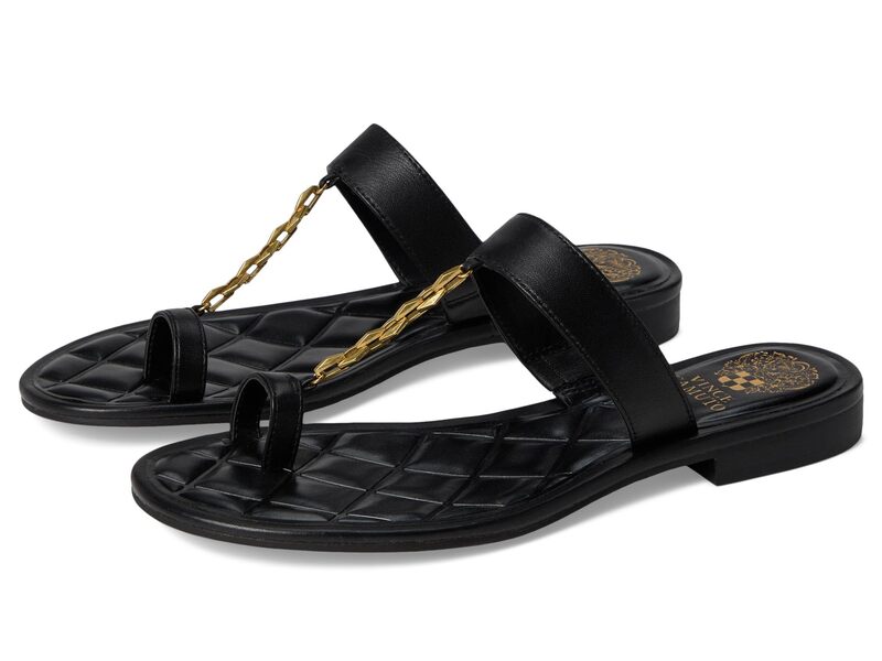 ヴィンスカムート レディース シューズ サンダル Vince Camuto Lexie Chain-Link Flat Sandal Black ブラック