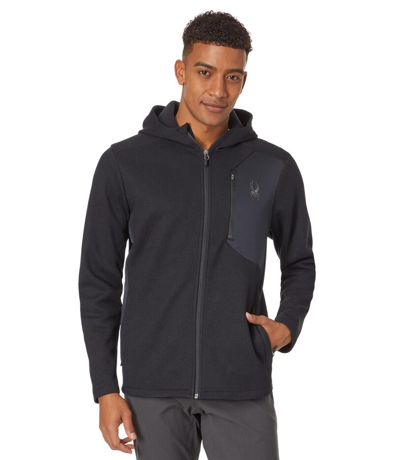スパイダー メンズ トップス シャツ フーデッドジャケット ジャケット Spyder Bandit Hooded Jacket Black ブラック