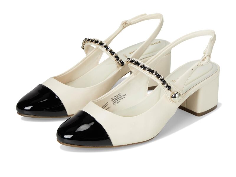 アンクライン レディース シューズ ヒール Anne Klein Padova Off White/Black オフホワイト