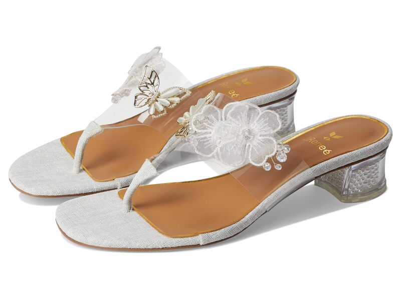 ジェイレニー レディース シューズ ヒール J. Renee Flowerfly Clear/White/Gold ホワイト