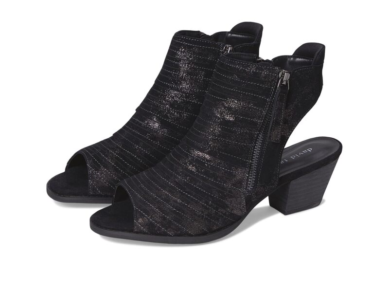 ダイビッドテイト レディース シューズ 踵 David Tate Sideview Metallic Black 黒いこと