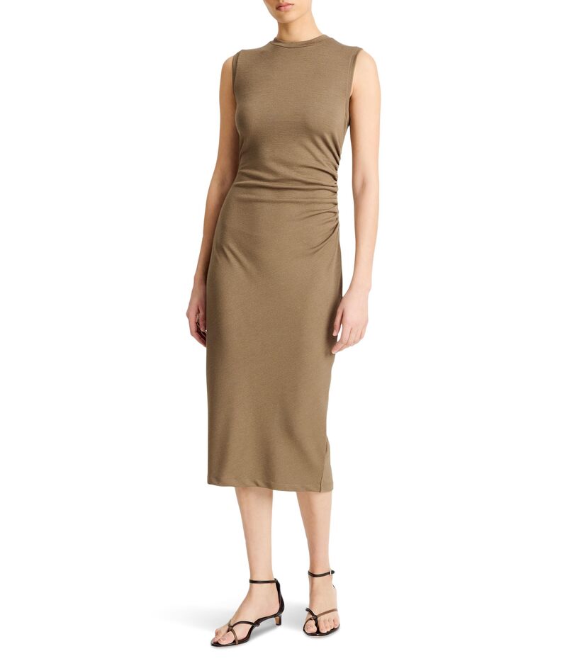 ヴィンス レディース トップス ワンピース ノースリーブ Vince Sleeveless Waist Gather Dress Moss Smoke スモーク
