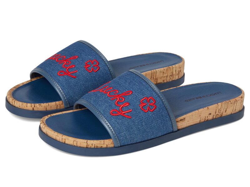 ラッキーブランド レディース シューズ サンダル Lucky Brand Dylina Woven Band Sandals Light Wash|ReVida 店