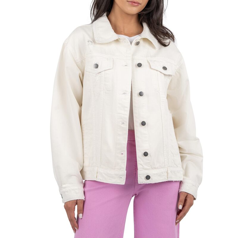 カットフロムザクロス レディース アウター コート ドロップショルダー ジャケット KUT from the Kloth EMMY BOYFRIEND JACKET WITH DROP SHOULDER Ecru エクリュ|ReVida 店