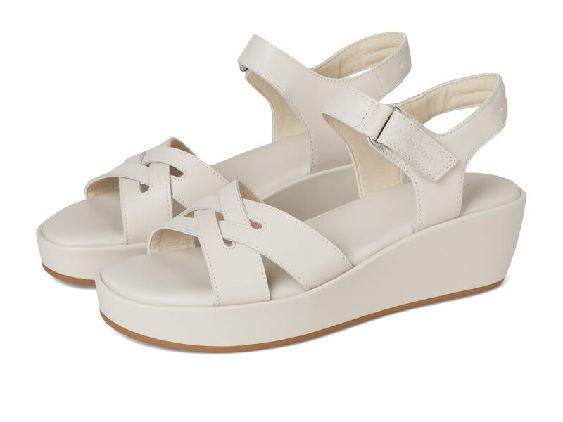 鍵を掛ける界面 レディース シューズ 踵 Rockport Amira Ivory Leather 象牙色 ミュール-靴-レディース靴