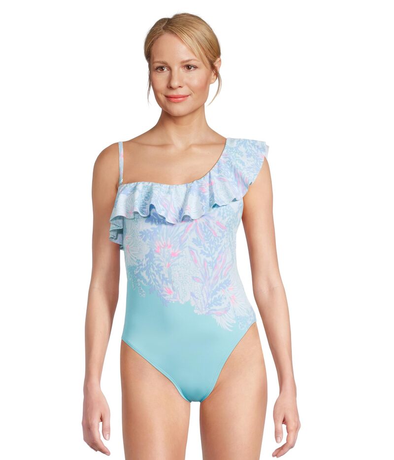 リリーピュリッツァー レディース 水泳着 上下仕かける フラウンス Lilly Pulitzer Caelum Ruffle One-Piece Multi Via Del Mar Engineered One Piece マルチ色合い レディースファッション-水着