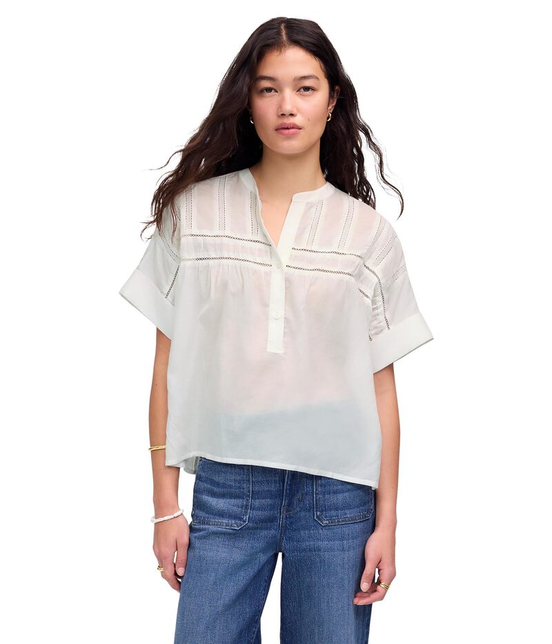 メイドウェル レディース トップス シャツ コットン Madewell Samoa Top - Cotton Sushi Voile White ホワイト