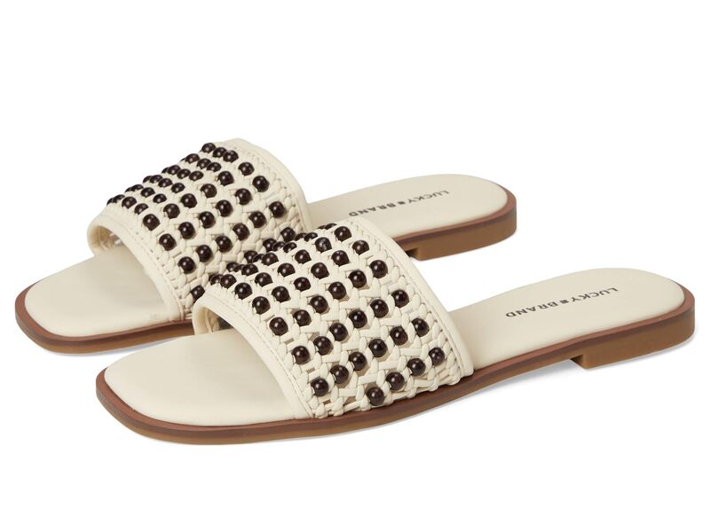 ラッキーブランド レディース シューズ サンダル Lucky Brand Gidya Beaded Flat Sandals Parchment/Brown ブラウン