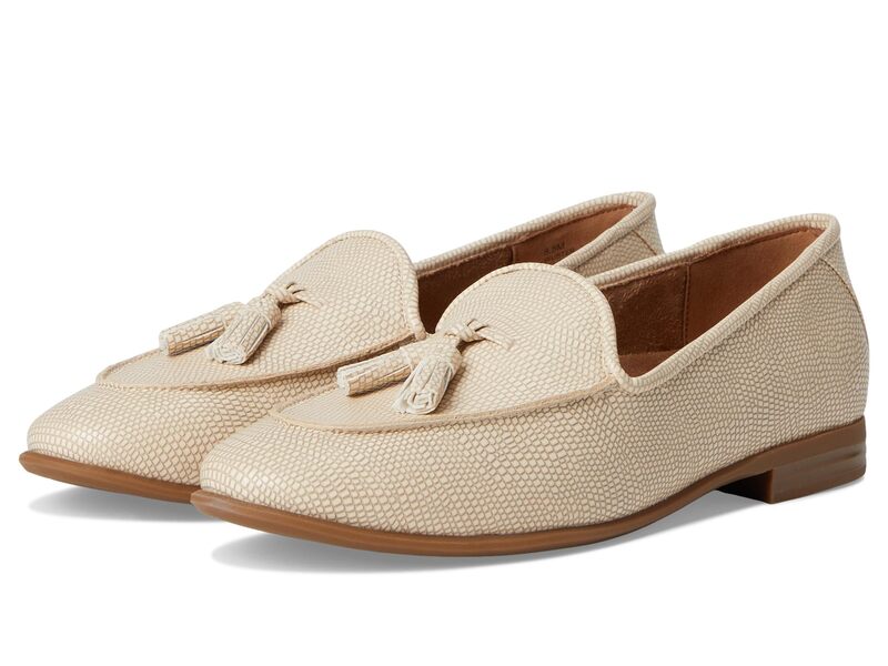 エアロソールズ レディース シューズ スリッポン・ローファー Aerosoles Wuster Light Stone Lizard Embossed Faux Leather ストーン