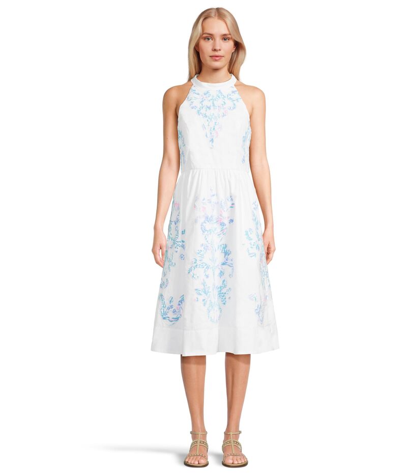 リリーピュリッツァー レディース トップス ワンピース ミディワンピース ミディ Lilly Pulitzer Gianne Midi Dress Resort White Gianne Dress Applique Layout ホワイト|ReVida 店
