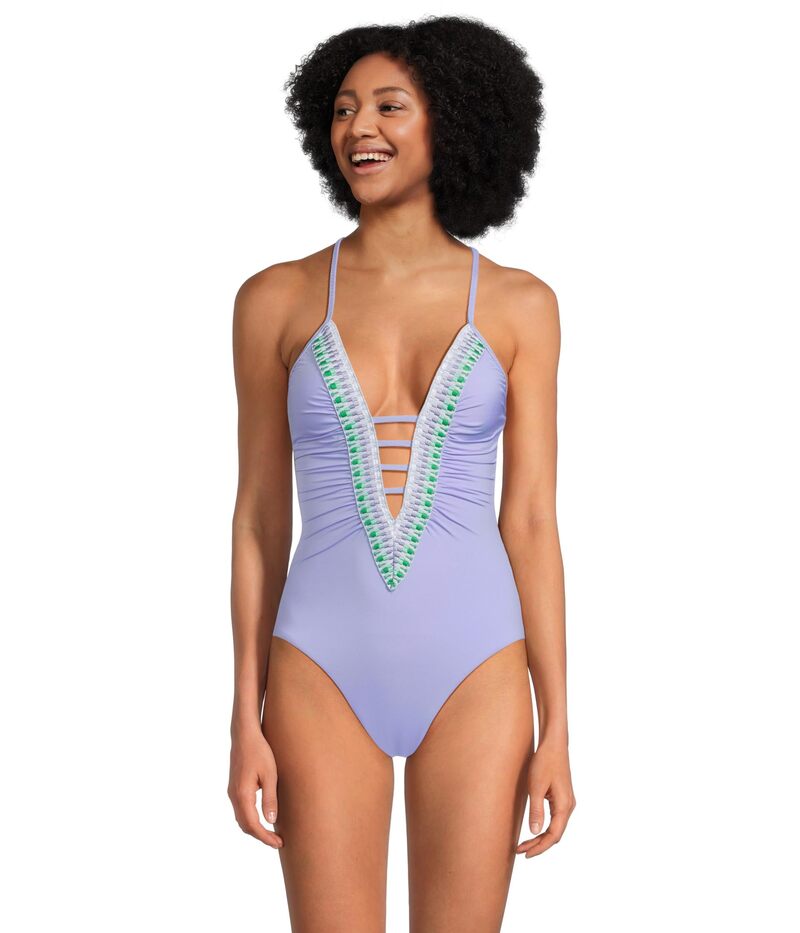 ベッカ レディース 水着 上下セット BECCA Fiesta Clare Plunge One Piece Bellflower