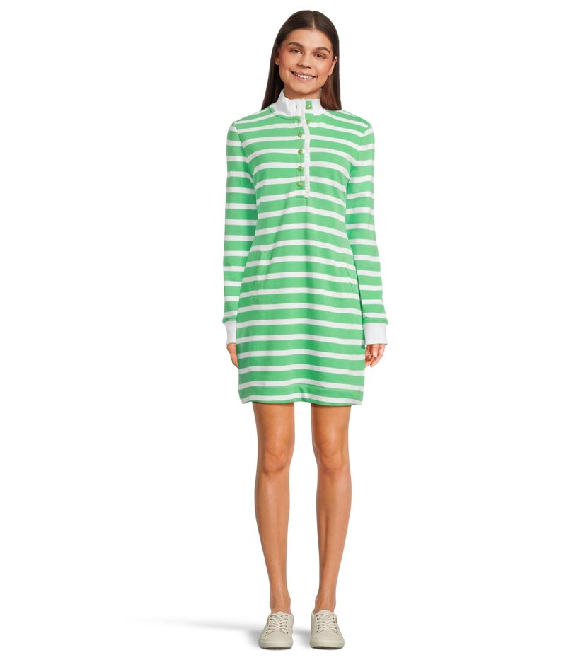 リリーピュリッツァー レディース トップス ワンピース Lilly Pulitzer Evangeline Dress Fauna Green Resort White Stripe ホワイト