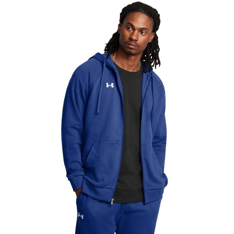 アンダーアーマー メンズ アウター パーカー・スウェット フリース Under Armour Rival Fleece Full Zip Hoodie Tech Blue/White ホワイト|ReVida 店
