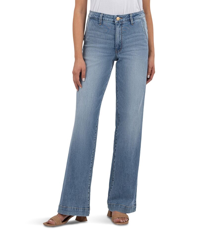 カットフロムザクロス レディース ボトムス デニムパンツ ワイドレッグ KUT from the Kloth Jodi High Rise Fab Ab Wide Leg-Slash Front Pockets Fab Ab Vital with Medium Base Wash
