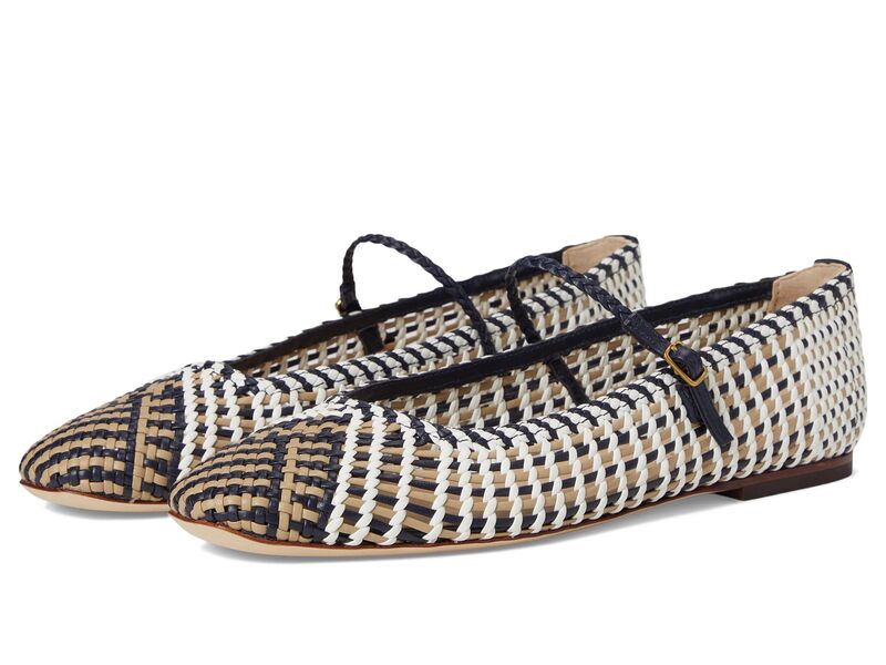 ヴェロニカ ベアード レディース シューズ サンダル Veronica Beard Ellie Woven Navy/White/Beige Woven Leather ホワイト|ReVida 店
