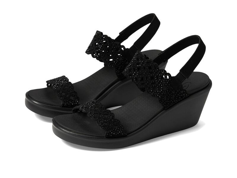 スケッチャーズ レディース シューズ ヒール SKECHERS Rumble On - Sassy Dayz Black/Black ブラック