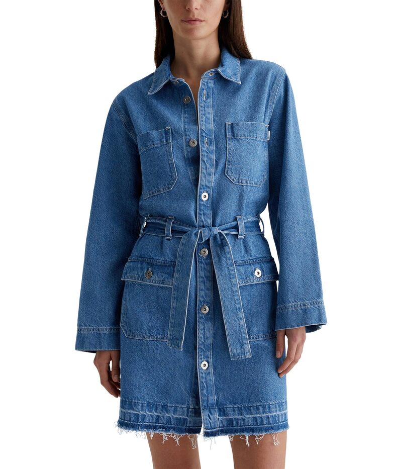 エージージーンズ レディース トップス ワンピース シャツワンピース シャツ AG Jeans Luisa Long Sleeve Shirt Dress Carmel Shore