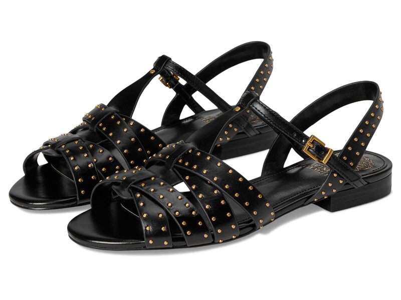 ヴィンスカムート レディース シューズ サンダル Vince Camuto Chaya Studded Gladiator Flat Sandals Black ブラック｜ReVida 店