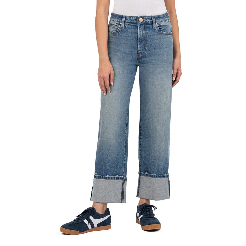 カットフロムザクロス レディース ボトムス デニムパンツ ワイドレッグ KUT from the Kloth SIENNA HIGH RISE WIDE LEG-ROLL UP 5\