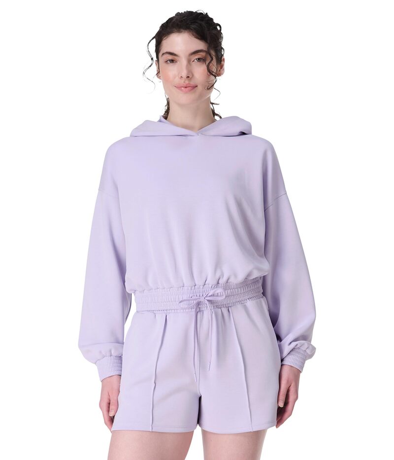 スウェッティベティ レディース アウター パーカー・スウェット Sweaty Betty Sand Wash Cloudweight Crop Hoodie Heather Purple ヘザー