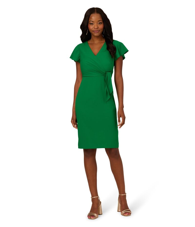 アドリアナ パペル レディース トップス ワンピース ミディワンピース ミディ Adrianna Papell Tie Front Flutter Midi Dress Palm Leaf｜ReVida 店 22,578円