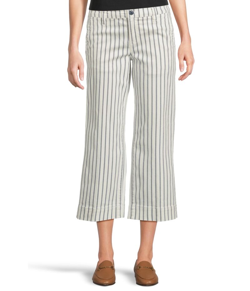 リヴァプール ロサンゼルス レディース ボトムス カジュアルパンツ ワイドレッグ Liverpool Los Angeles Patch Pockets Wide Leg Crop Pants Vintage Indigo Stripe インディゴ