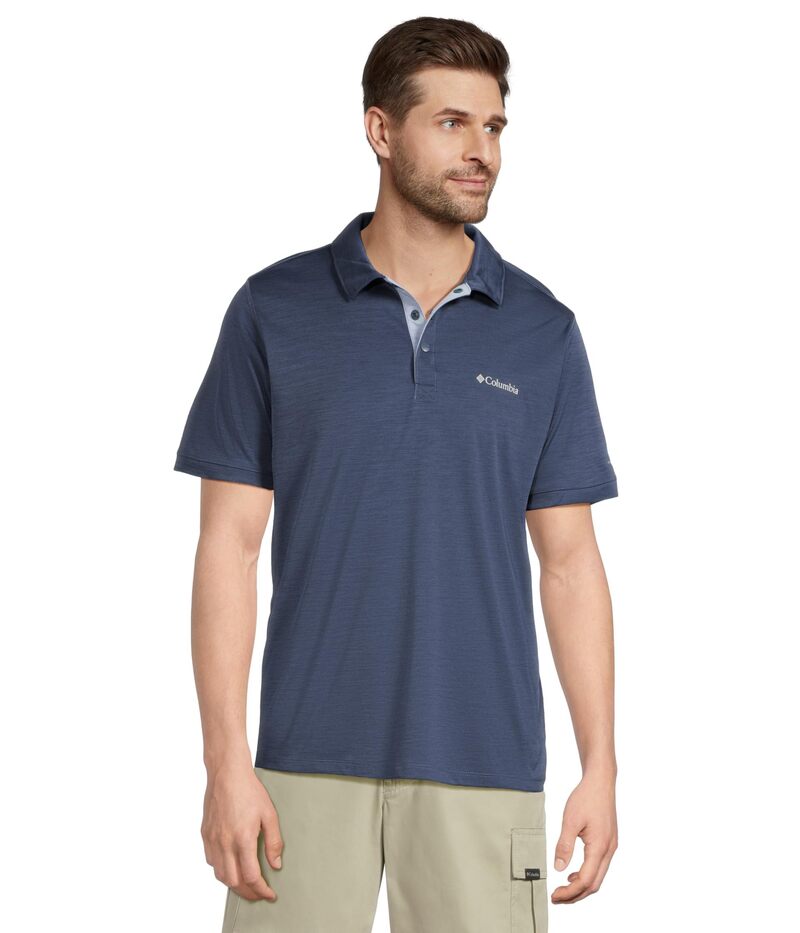 コロンビア メンズ トップス プルオーバー スポーツシャツ 編み物 Columbia Sage Peak Knit Polo Dark Mountain Heather ギョリュウモドキ