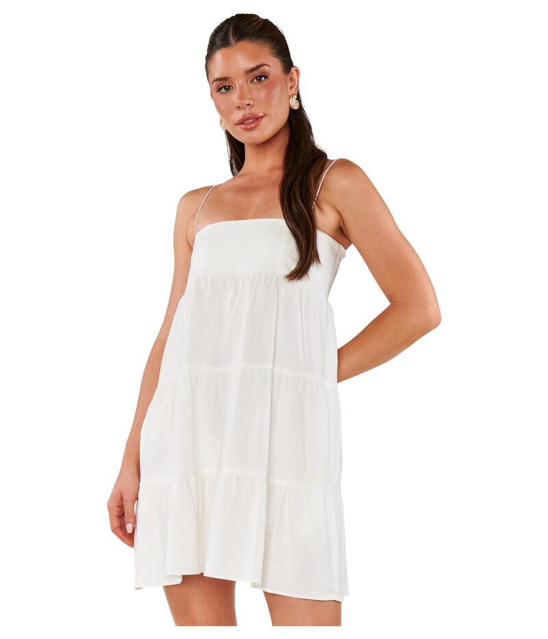 ウミーユアムーム レディース トップス ワンピース ミニワンピース ミニ Show Me Your Mumu Ooo Mini Dress White Linen ホワイト