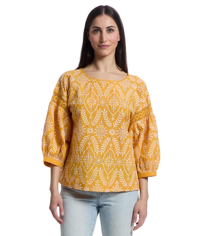 モッドドック レディース トップス シャツ Mod-o-doc 3/4 Sleeve Easy Boho Top Golden Sun