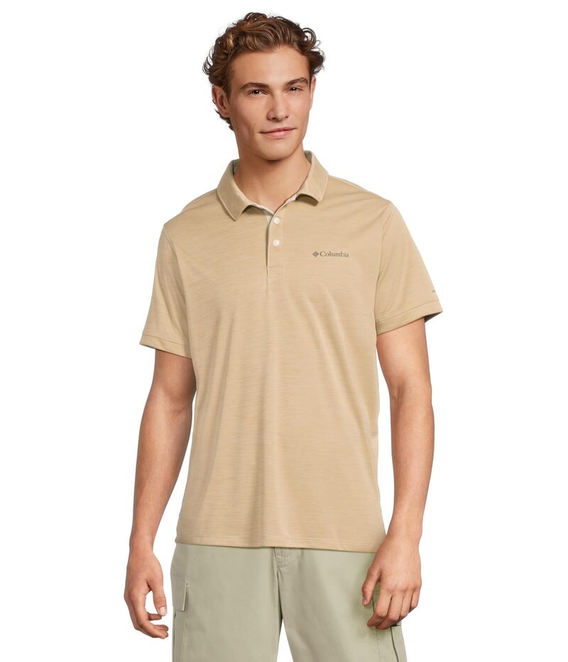 コロンビア メンズ トップス プルオーバー スポーツシャツ 編み物 Columbia Sage Peak Knit Polo Dark Stone Heather ギョリュウモドキ