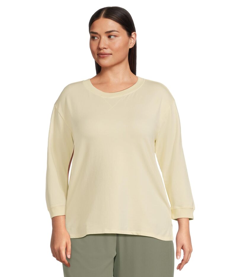 モッドドック レディース トップス ワンピース Mod-o-doc 3/4 Sleeve Hi-Lo Tunic with Side Slits Sweet Cream クリーム