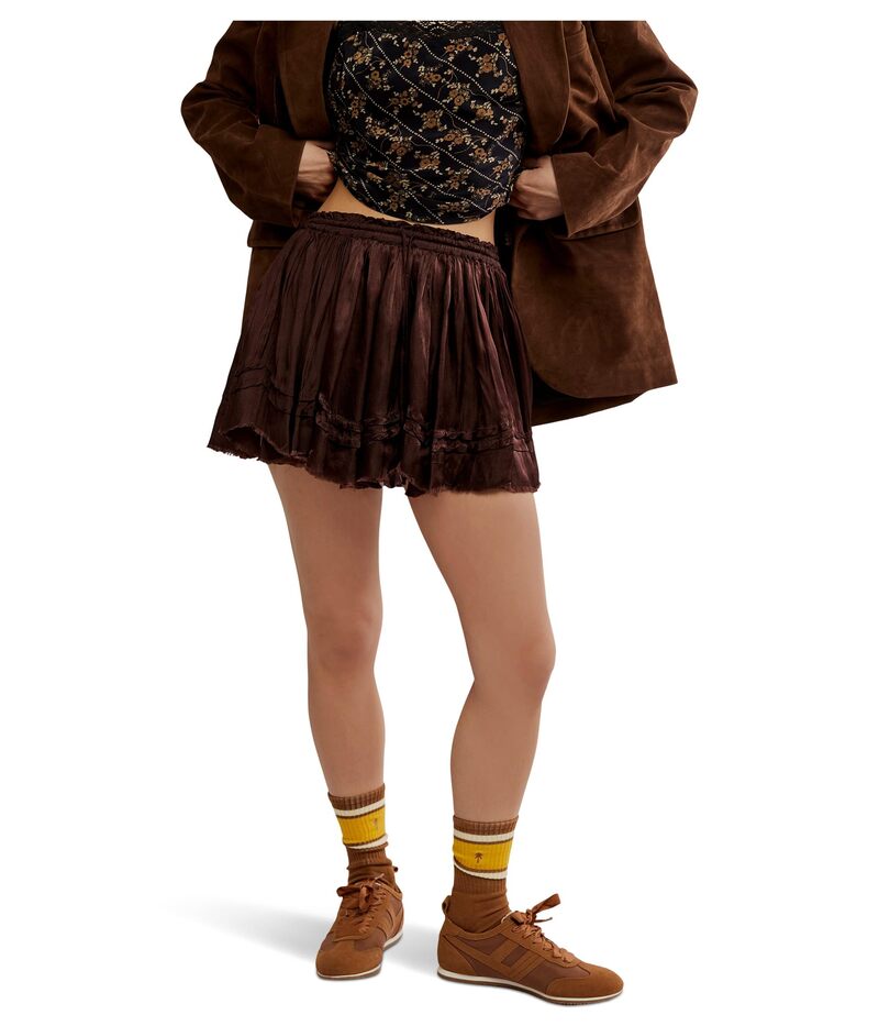 フリーピープル レディース ボトムス スコート ミニ Free People One Third Charm Mini Skirt French Chocolate 黒茶