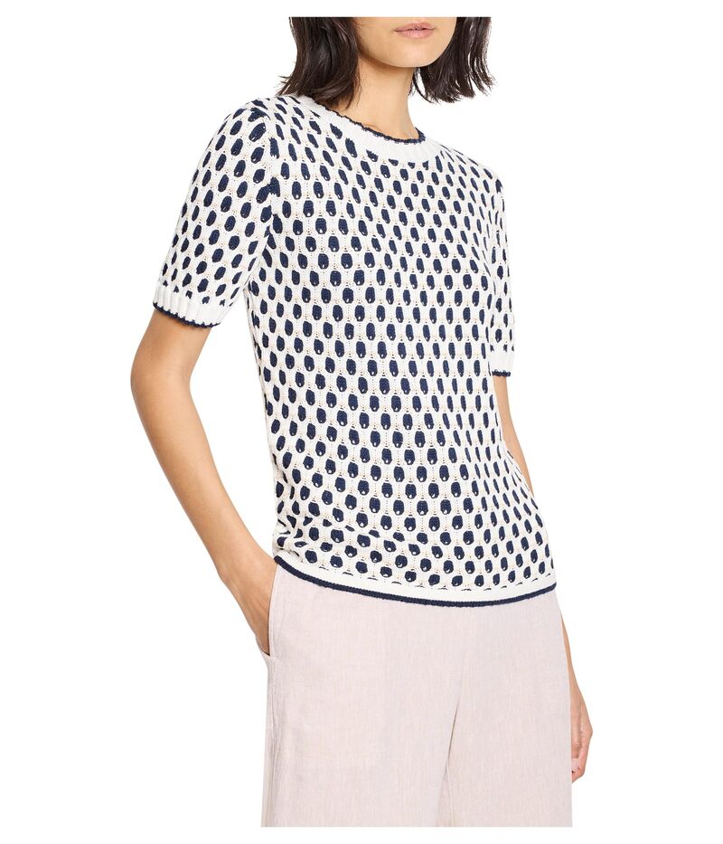 ニックプラスゾーイ レディース アウター ニット・セーター プチ Tシャツ NIC+ZOE Petite Geo Tuck Stitch Sweater Tee Indigo Multi インディゴ