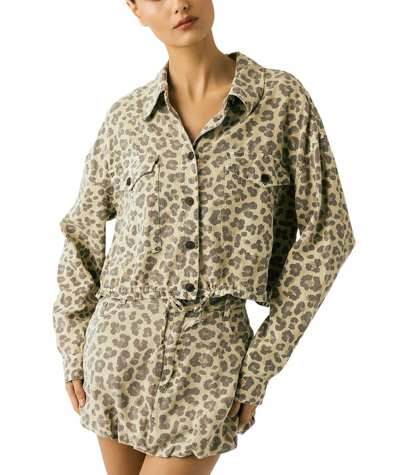 空白文字ニューヨーク州 レディース アウター 厚地の外套 プルオーバー 上衣 Blank NYC Wild Short Lightweight Leopard Shirt Jacket Multicolor マルチ色合い コート・ジャケット-レディースファッション