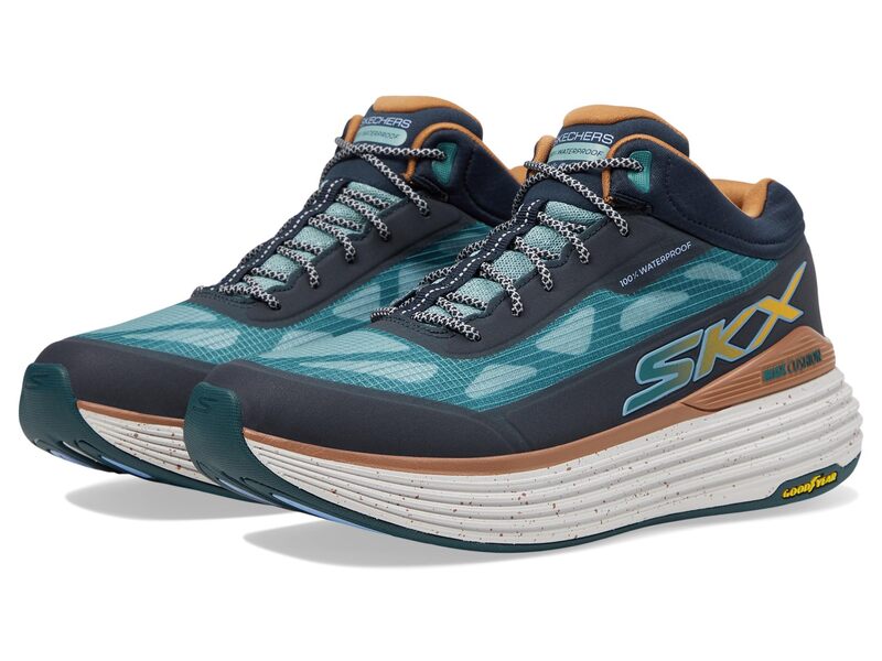 スケッチャーズ レディース シューズ ブーツ・レインブーツ SKECHERS Max Cushioning Suspension Terrace Waterproof Navy/Teal ネイビー