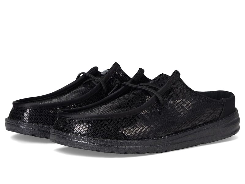 ヘイデュード レディース シューズ サンダル スパンコール Hey Dude Wendy Slip Sequin Black ブラック