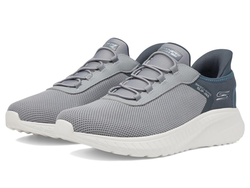 スケッチャーズ メンズ シューズ スニーカー BOBS from SKECHERS Hands Free Slip-Ins Squad Chaos - Tough Wallk Grey 薄墨色