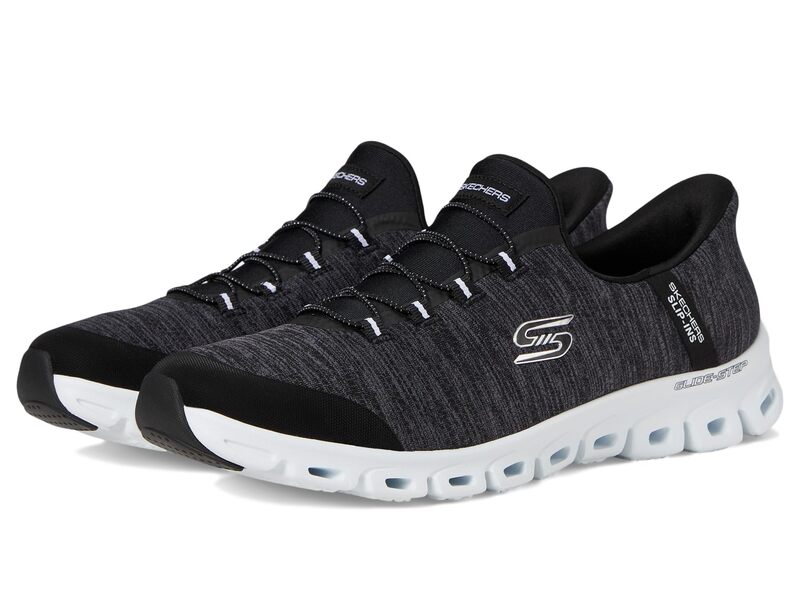 スケッチャーズ レディース シューズ スニーカー SKECHERS Glide Step Peak Hands Free Slip-Ins Black White ホワイト|ReVida 店