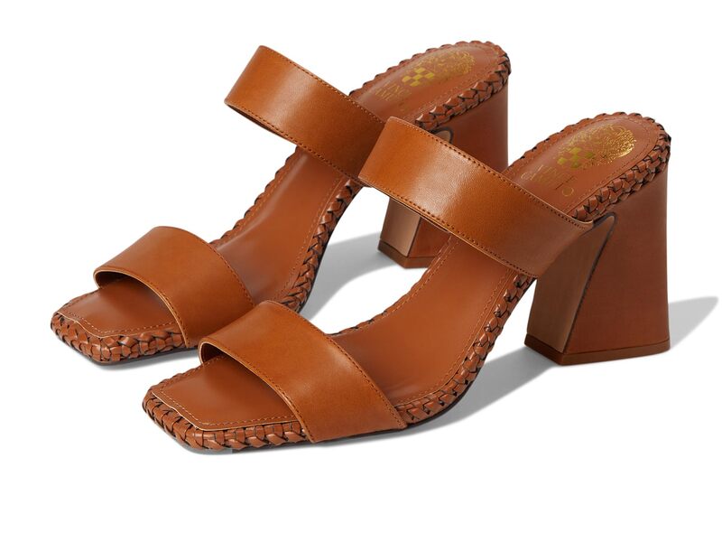 ヴィンスカムート レディース シューズ ヒール サンダル Vince Camuto Kaden Stitched Block Heel Mule Sandals Caramello|ReVida 店
